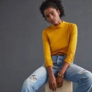 NWT Anthropologie Gauzy Mock Neck top!